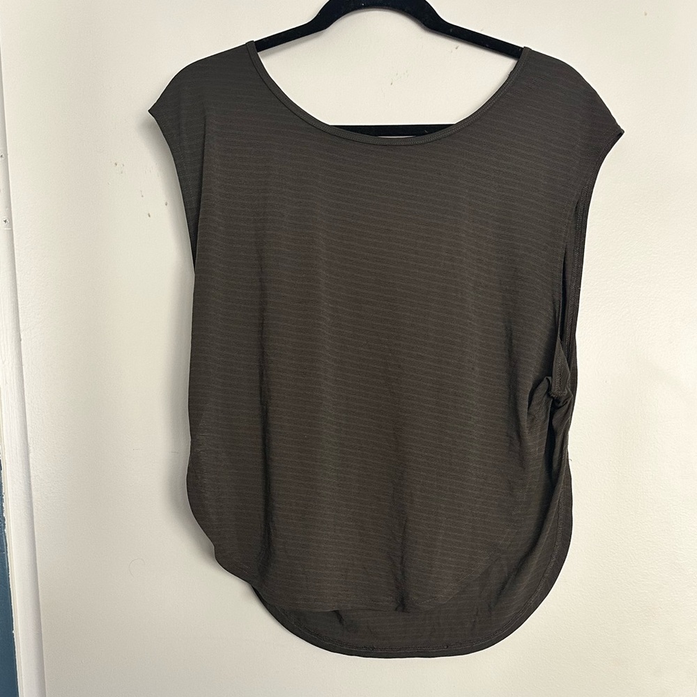 Prana Women's Casual Brown Top with side tie details sz s